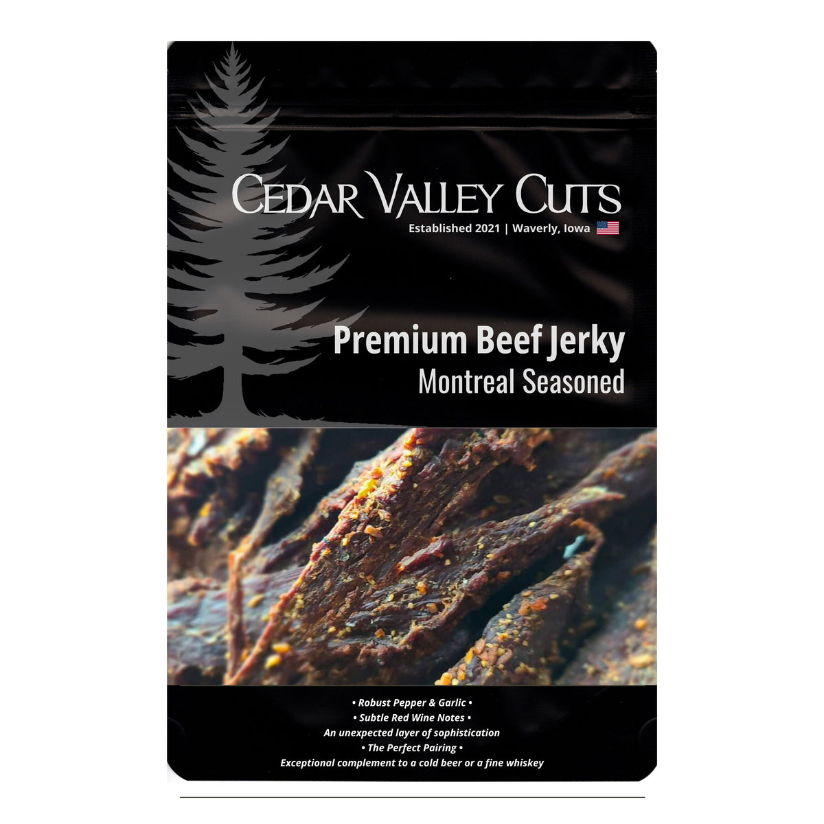 Montreal Seasoned Premium Beef Jerky, Beef Jerky from Cedar Valley Cuts