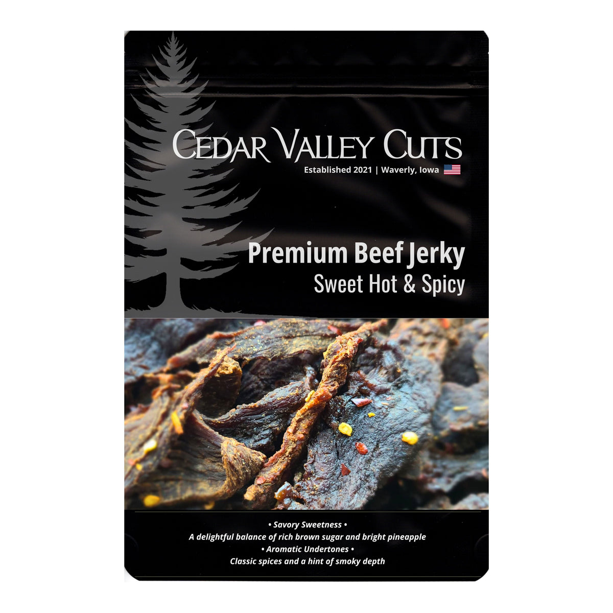Sweet, Hot, & Spicy Premium Beef Jerky, Beef Jerky from Cedar Valley Cuts