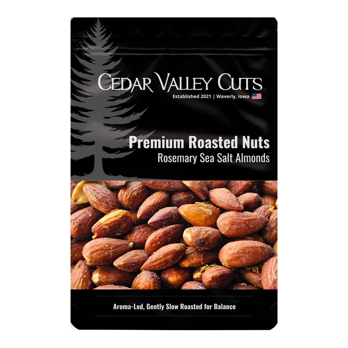 Rosemary Sea Salt Almonds, Snacks from Cedar Valley Cuts