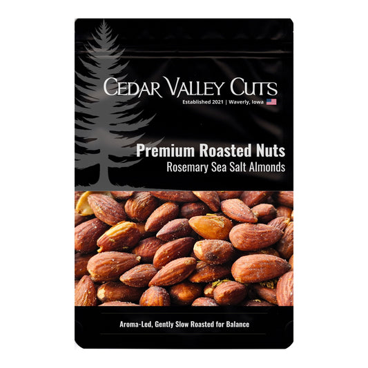 Rosemary Sea Salt Almonds, Snacks from Cedar Valley Cuts