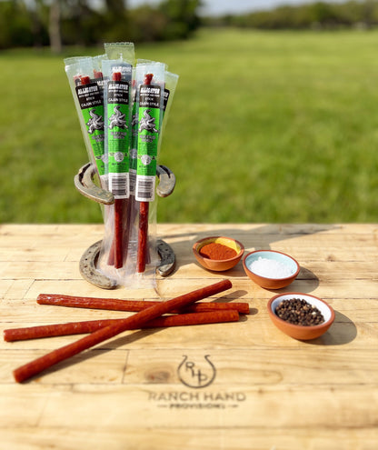 Alligator Beef Jerky Stick — Cajun Style, Meat from Ranch Hand Provisions