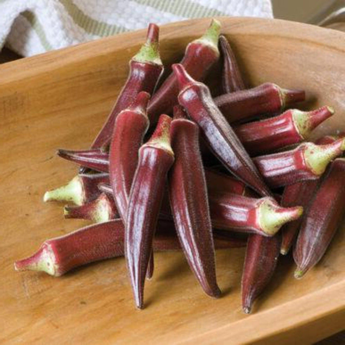 Okra, Carmine Splendor F1 Seeds, image 2 of 2
