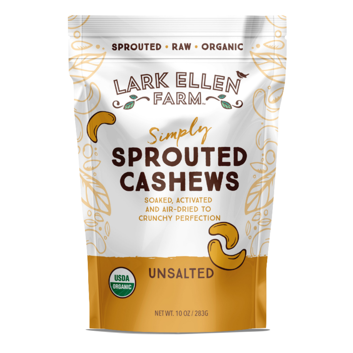 Cashews Unsalted, Sprouted Organic by Lark Ellen Farm