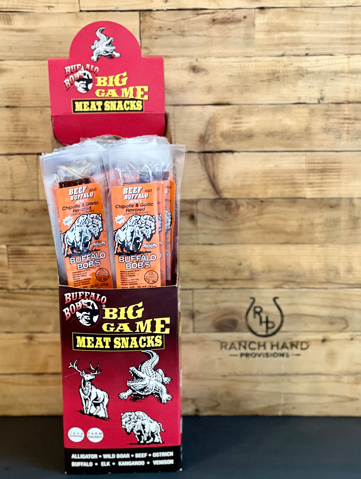 Buffalo and Beef Jerky — Chipotle & Garlic | Buffalo Bob's, Meat from Ranch Hand Provisions