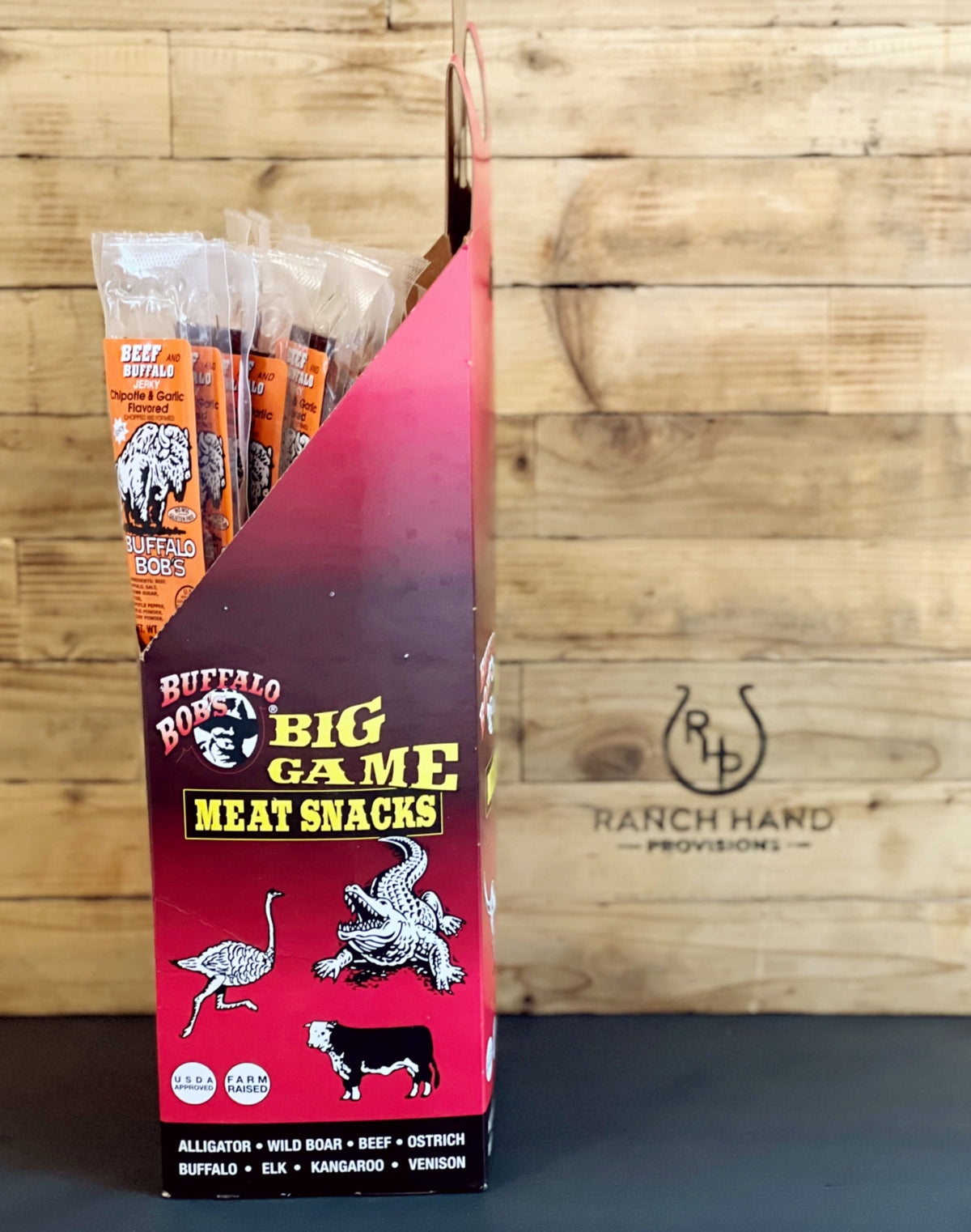Buffalo and Beef Jerky — Chipotle & Garlic | Buffalo Bob's, Meat from Ranch Hand Provisions
