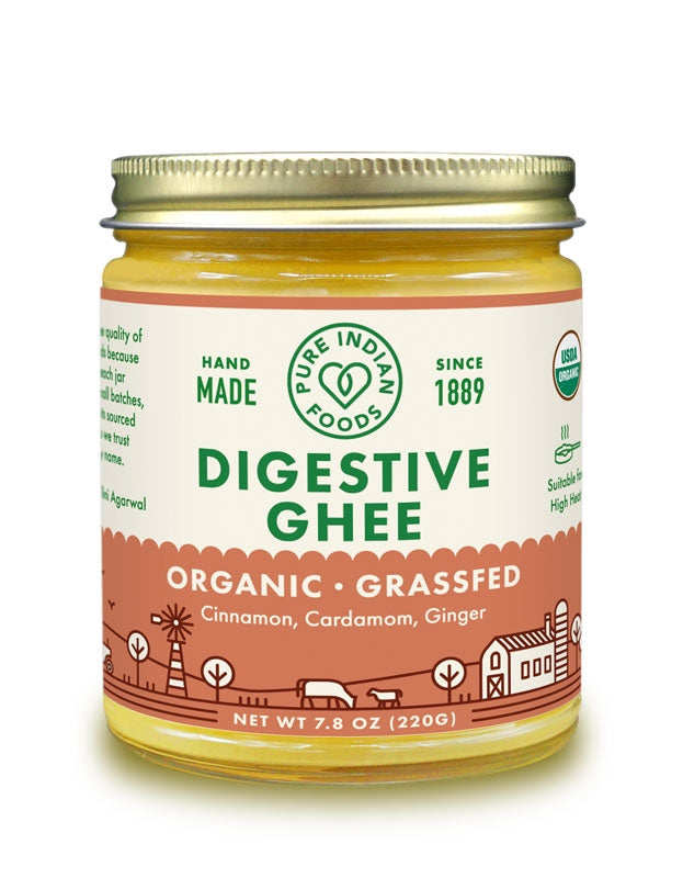 Digestive Ghee, Grassfed & Certified Organic - 7.8 oz, Cooking Oils from Pure Indian Foods