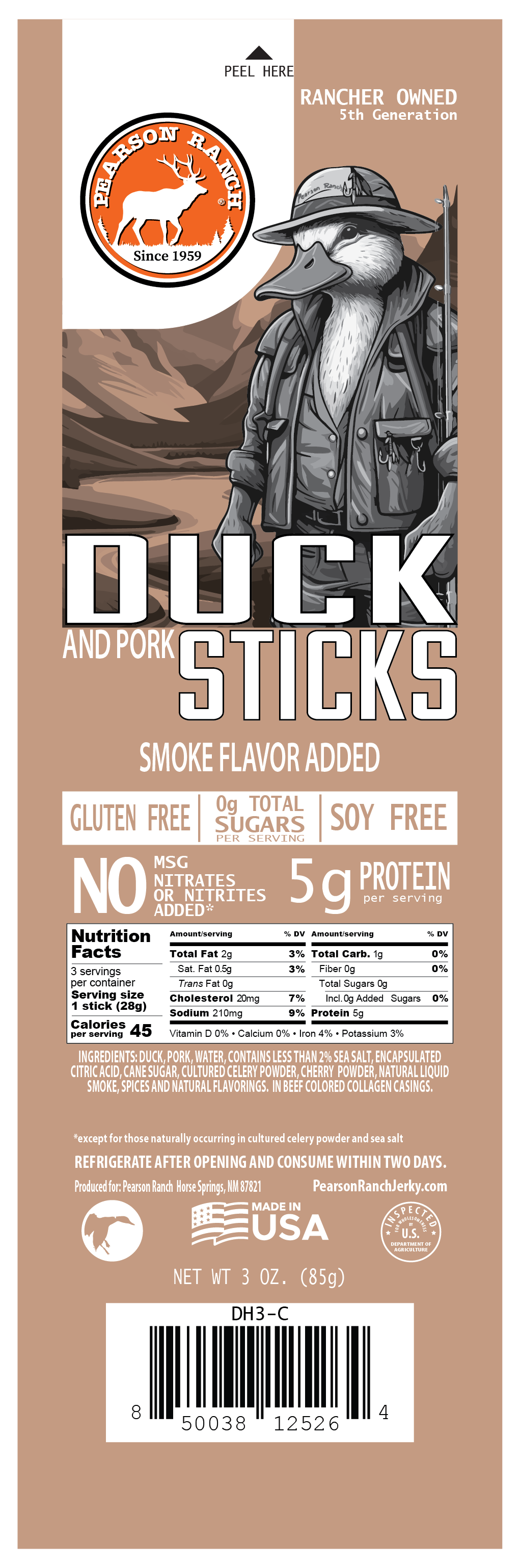 Duck Snack Stick Multipack, Meat from Pearson Ranch Jerky