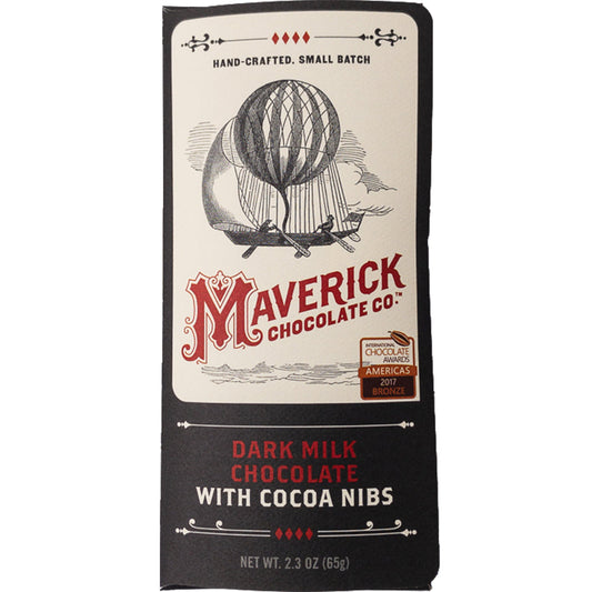 60% Dark Milk Chocolate with Cocoa Nibs, Confection from MaverickChocolate