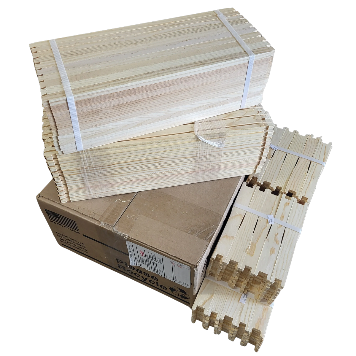 Deep 9 1/8-Inch Langsroth Frame, Grooved Top / Grooved Bottom With Double Wax Foundation