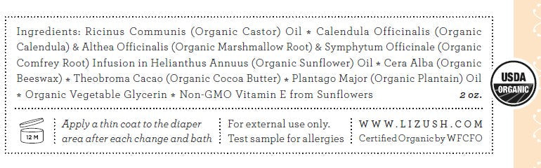 ORGANIC DIAPER BALM To protect, calm and nourish, Health & Beauty from Lizush