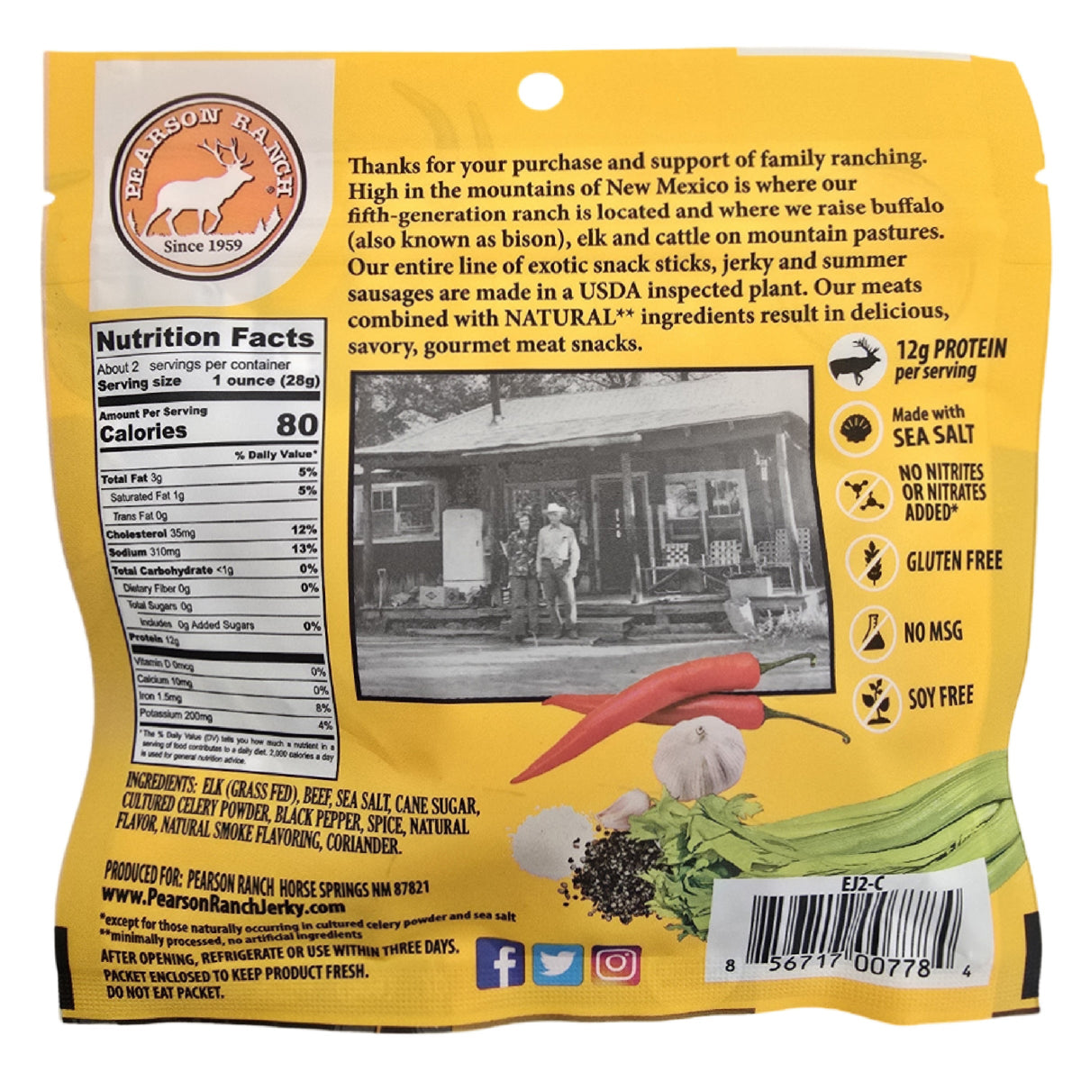 Greenhorn Sampler - Elk, Meat from Pearson Ranch Jerky