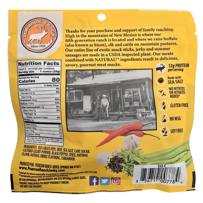 Elk Jerky - 2.1oz Resealable Bag, Meat from Pearson Ranch Jerky