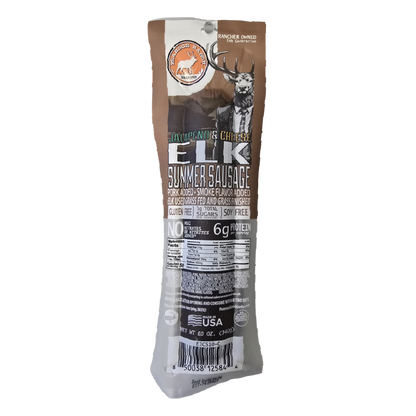 Elk Jalapeno Cheese Summer Sausage (10 oz.), Meat from Pearson Ranch Jerky