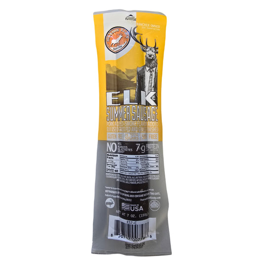 Elk Hickory Smoked Summer Sausage (7 oz.), Meat from Pearson Ranch Jerky