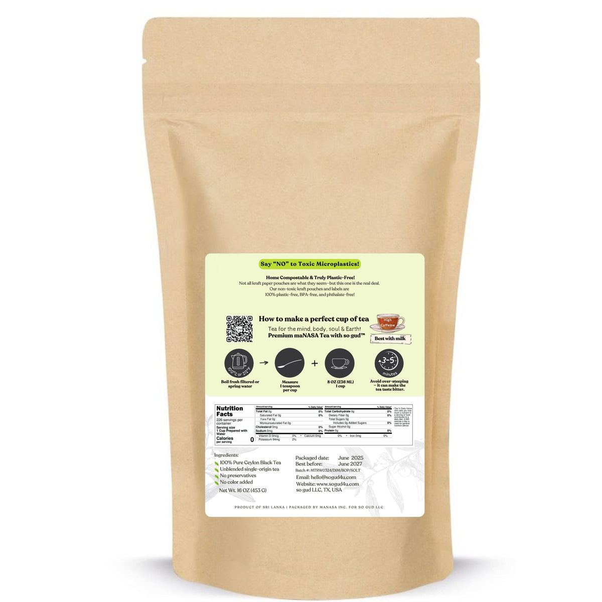 English Breakfast Dimbula BOP | Norwood Heights Gold | Ceylon Loose Leaf Strong Black Tea, image 9 of 11