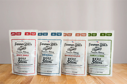 4-Pack Sampler Beef Biltong 16oz, *STOCK ITEM from Farmer Bill's Provisions