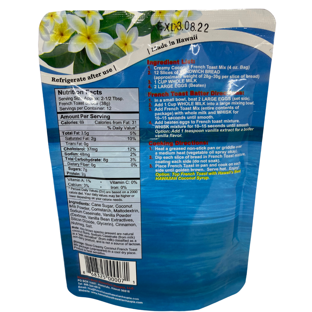 Hawaii's Best - Hawaiian Creamy Coconut French Toast Mix, image 2 of 2