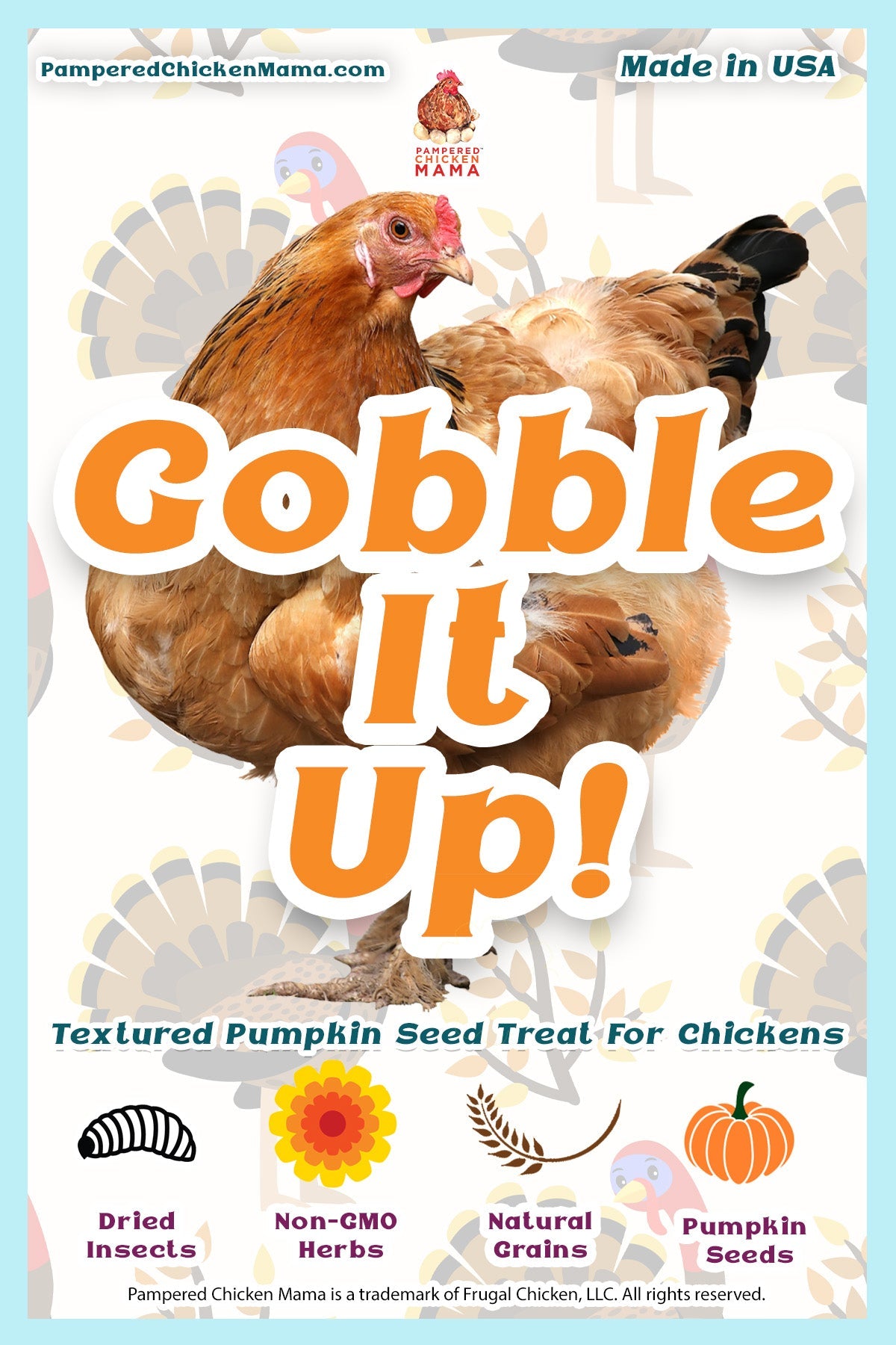 Gobble It Up!: Pumpkin Seed & Cranberry Holiday Themed Treat For Chickens & Other Poultry from Dahlia Pets