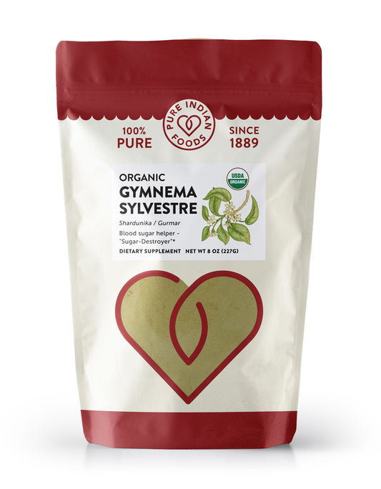 Gymnema sylvestre Powder, Certified Organic - 8 oz, Vitamins & Supplements from Pure Indian Foods