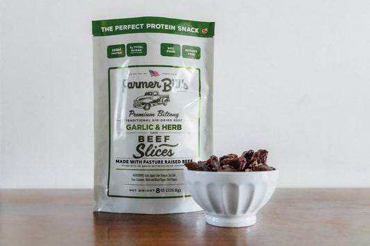 1/2 lb Sliced Garlic & Herb Beef Biltong by Farmer Bill's Provisions