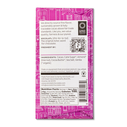 Go Nuts! Dark Chocolate Almond & Sea Salt Bar, Confection from Xocolatl Small Batch Chocolate