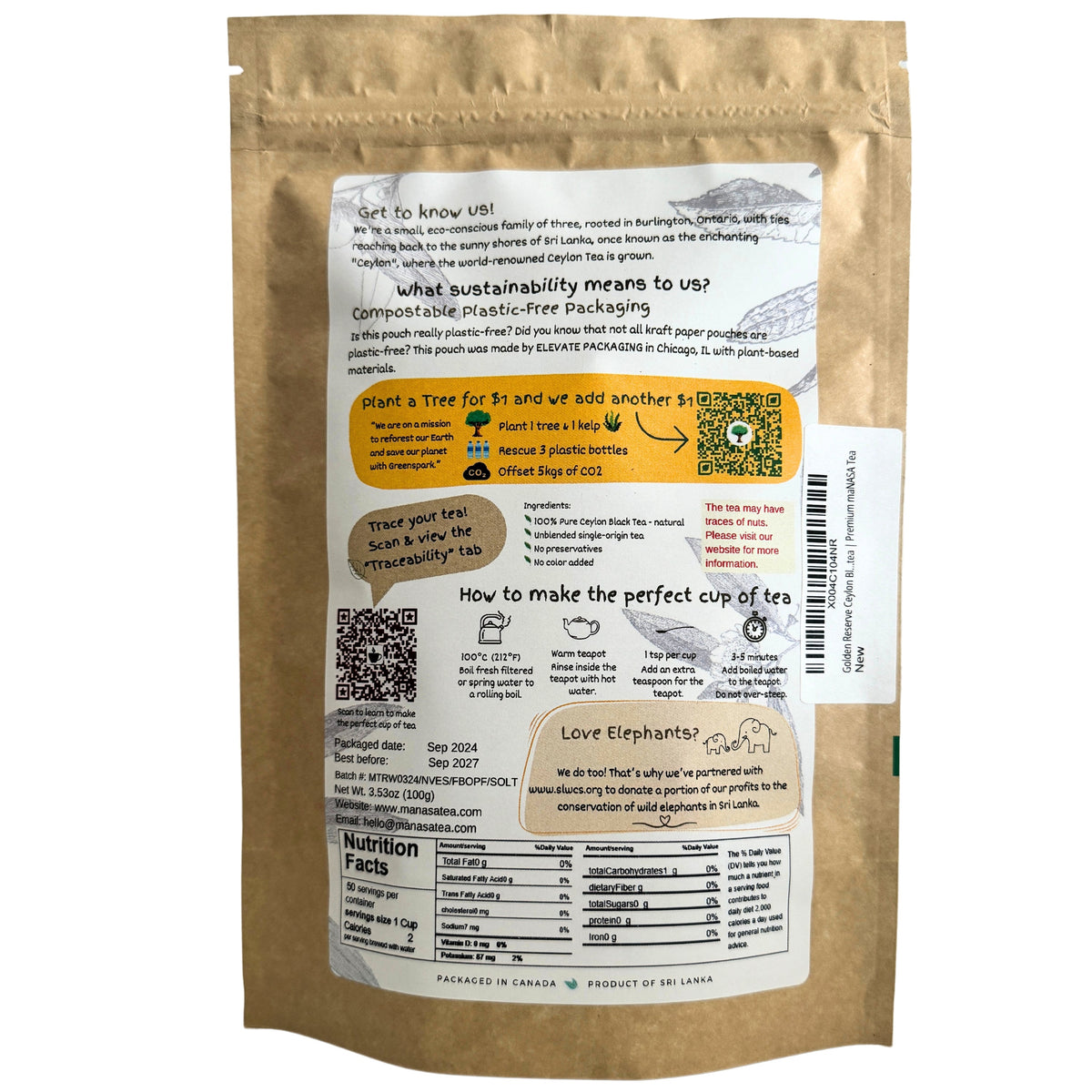 'Golden Reserve' Ceylon Black Tea | Loose Leaf Tea | New Vithanakande FBOPF