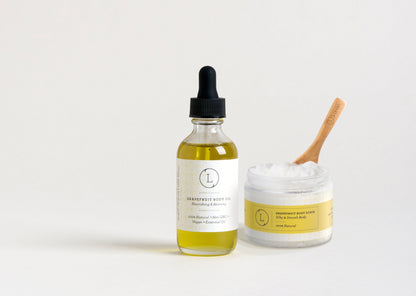 Moisturizing set with Grapefruit body oil and Body scrub, Health & Beauty from Lizush