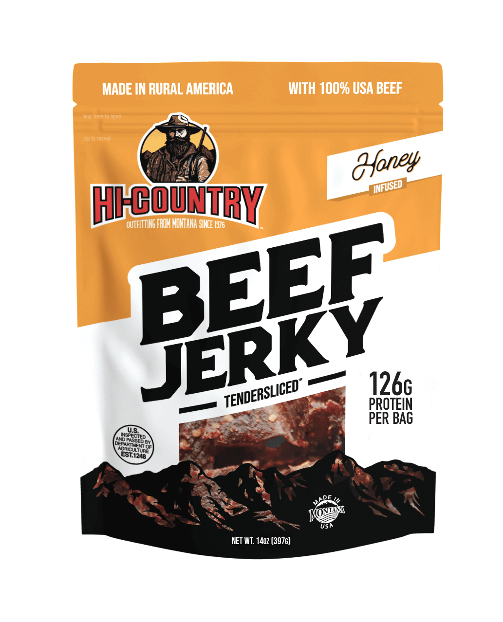 Honey Infused Beef Jerky, Jerky from Hi-Country Snack Foods Inc.