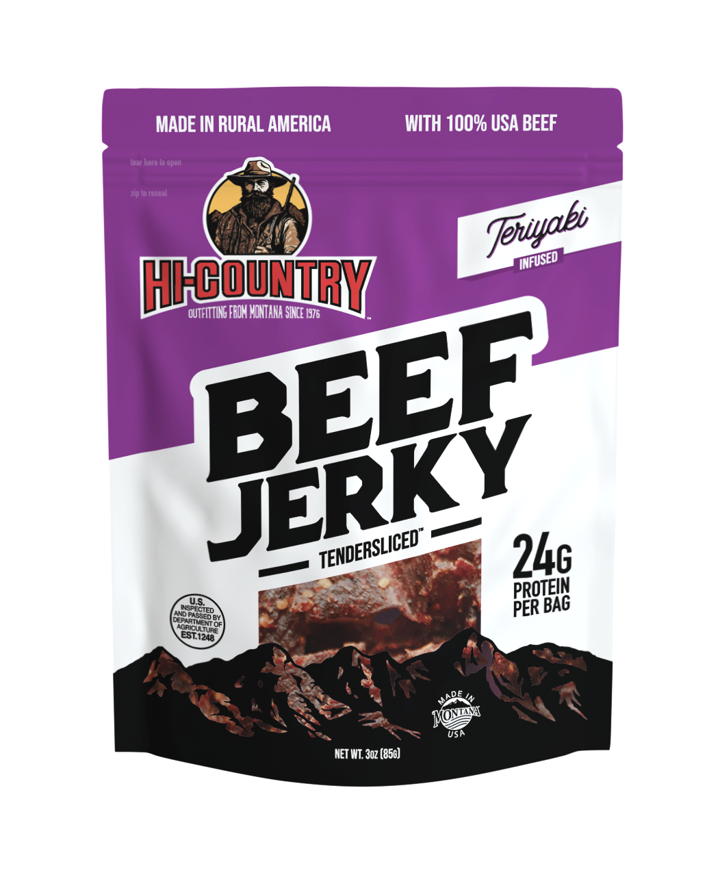 Teriyaki Infused Beef Jerky, Jerky from Hi-Country Snack Foods Inc.