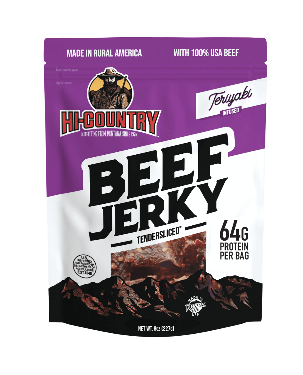 Teriyaki Infused Beef Jerky, Jerky from Hi-Country Snack Foods Inc.