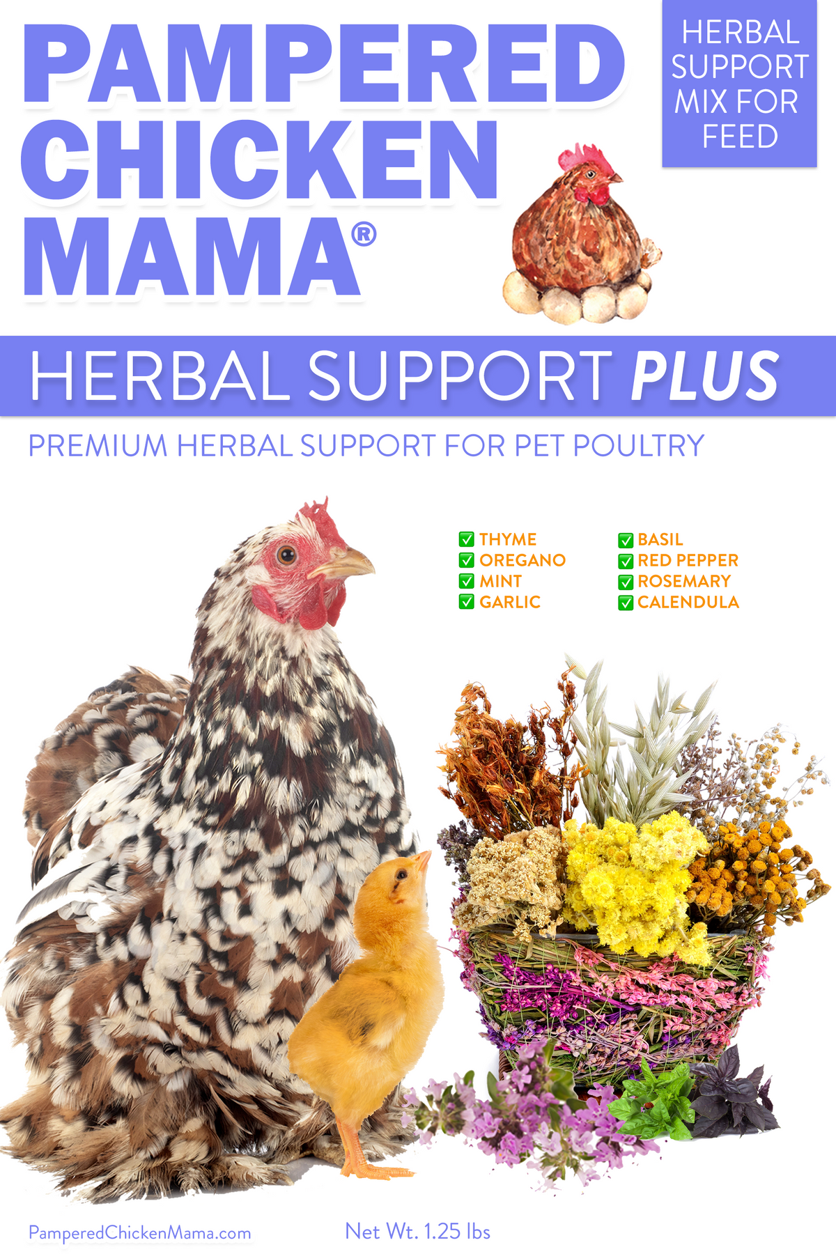 Herbal Support Plus Feed Additive For Chickens, Ducks, Quail, & Other Poultry from Dahlia Pets