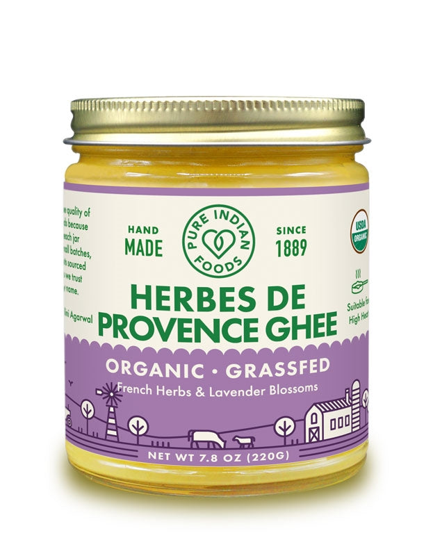 Herbes de Provence Ghee, Grassfed & Certified Organic - 7.8 oz, Cooking Oils from Pure Indian Foods