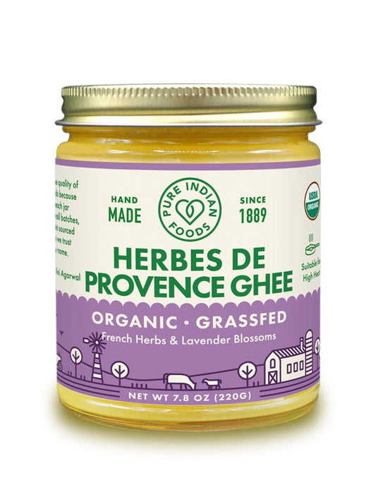 Herbes de Provence Ghee, Grassfed & Certified Organic - 7.8 oz, Cooking Oils from Pure Indian Foods