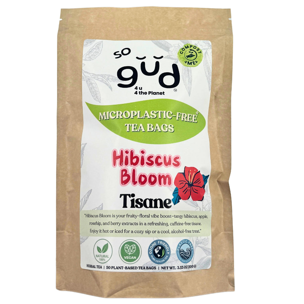 Hibiscus Bloom Tisane | Plant-based Tea Bags