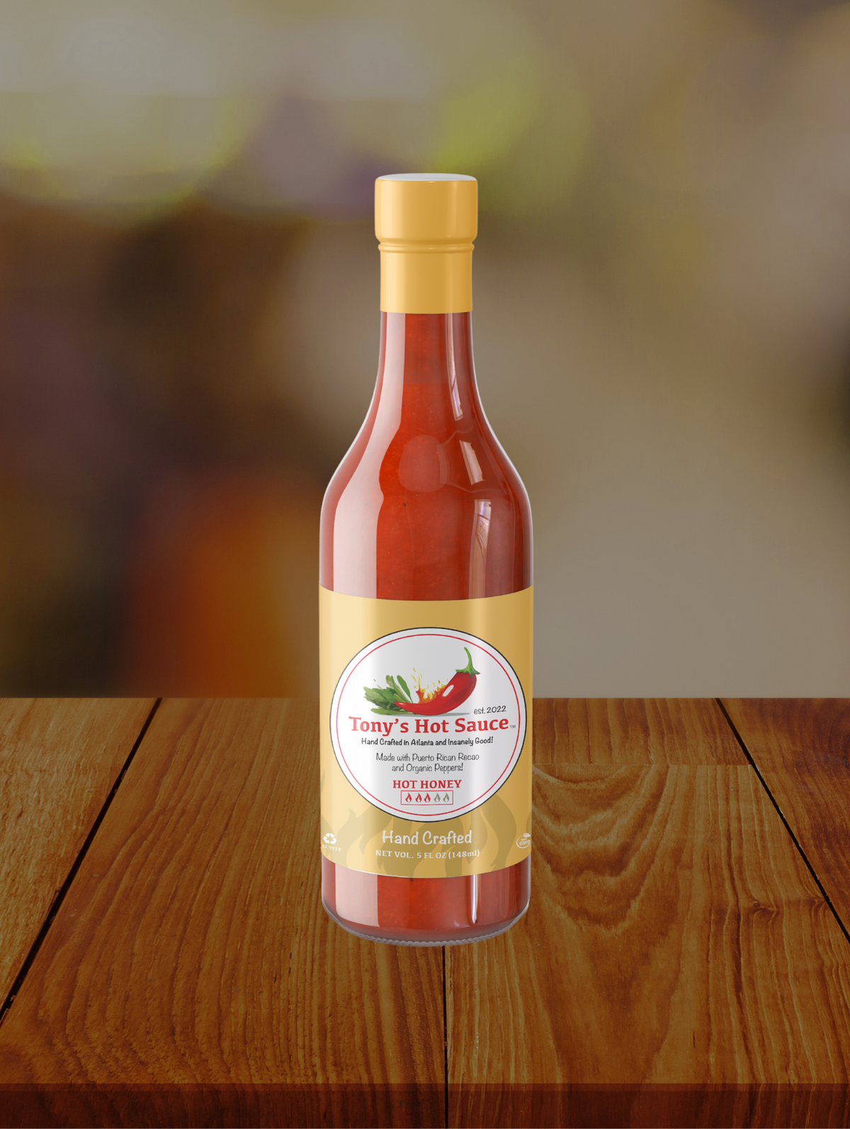 Tony's Handcrafted Hot Sauce- "Hot Honey"  Hot Sauce 5 Oz, Hot Sauce from Tony's Hot Sauce Company