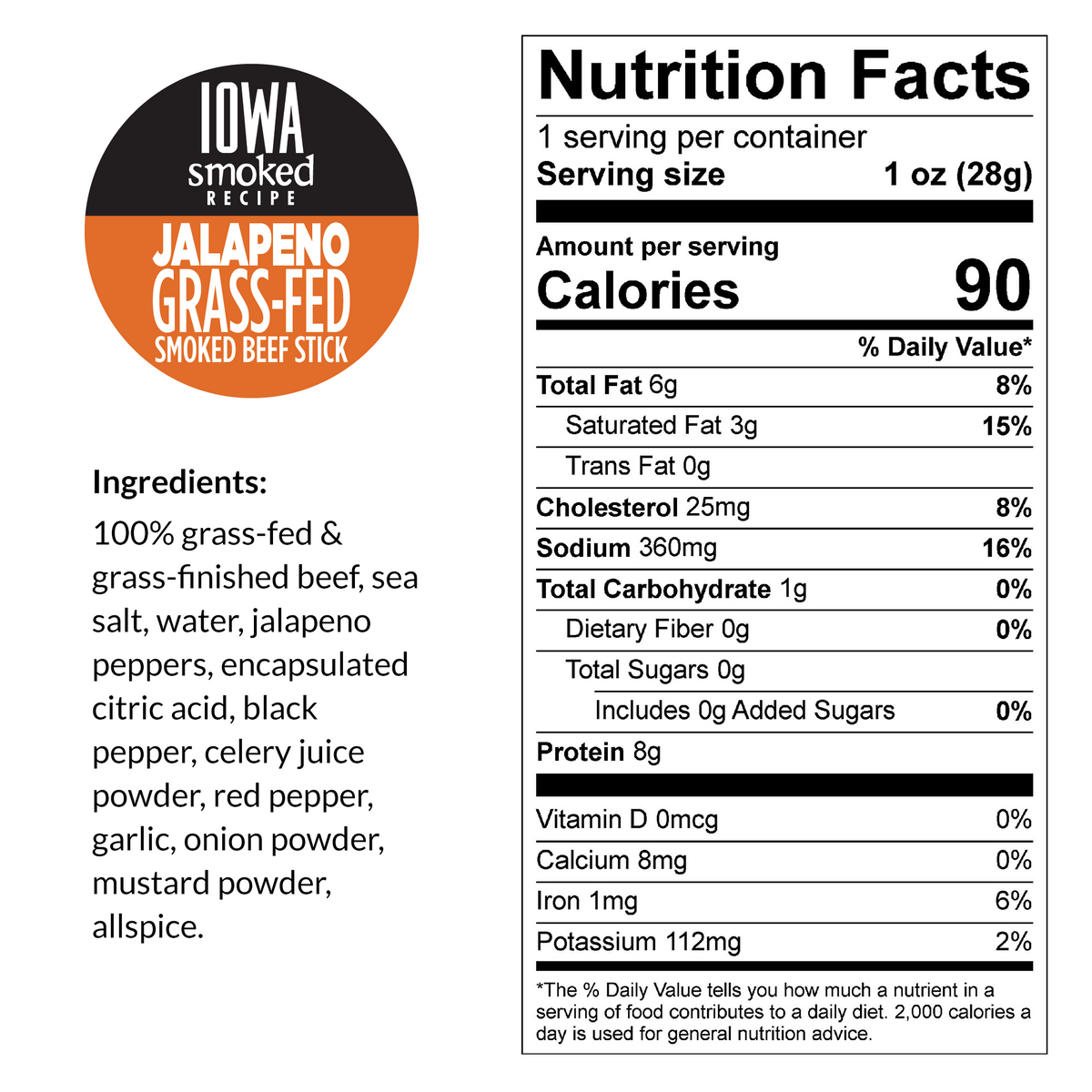 Jalapeno, Iowa Smoked Recipe, 100% Grass-Fed Beef Bites, 8-oz Packages, image 2 of 3