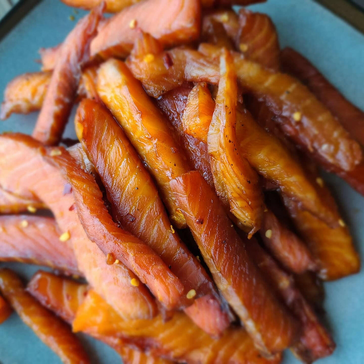 Spicy Salmon Premium Fish Jerky, Fish Jerky from Cedar Valley Cuts