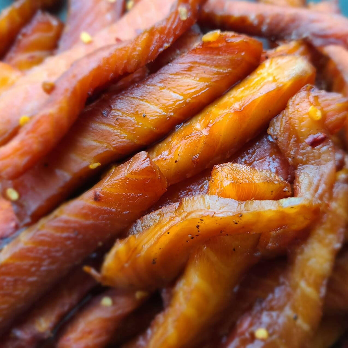 Spicy Salmon Premium Fish Jerky, Fish Jerky from Cedar Valley Cuts