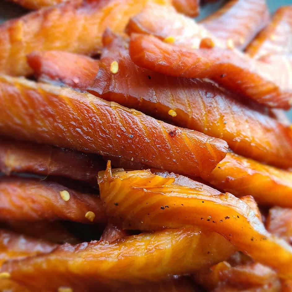 Spicy Salmon Premium Fish Jerky, Fish Jerky from Cedar Valley Cuts