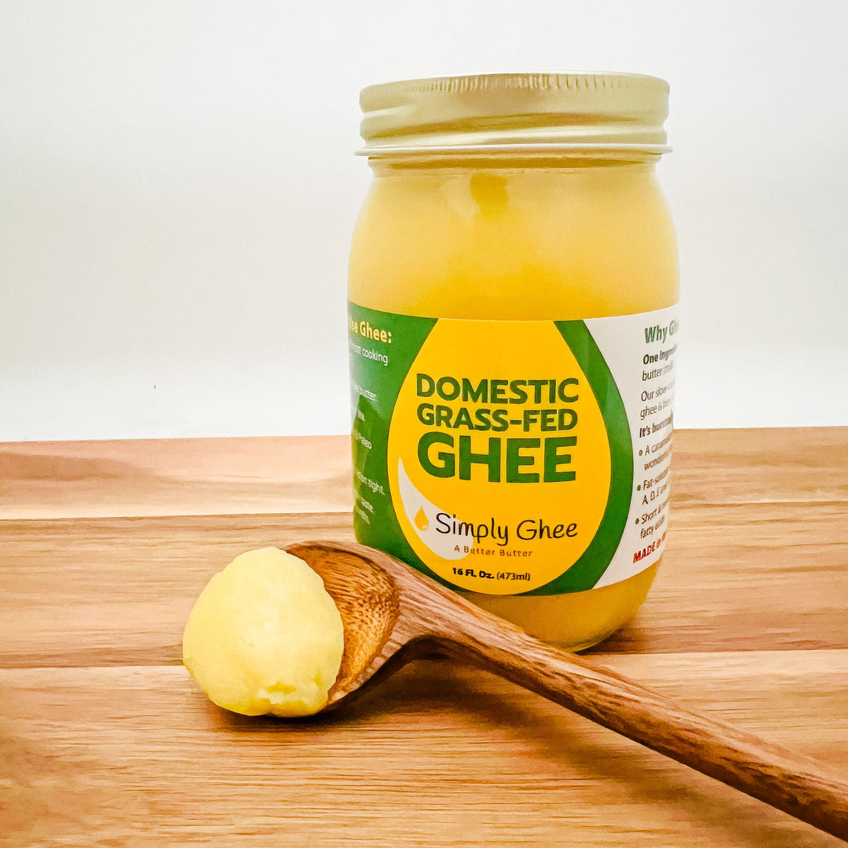 Domestic Grassfed Ghee 16oz - Case of 12, Dairy from Shop Simply Ghee