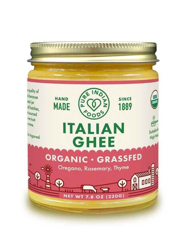 Italian Ghee, Grassfed & Certified Organic - 7.8 oz, Cooking Oils from Pure Indian Foods