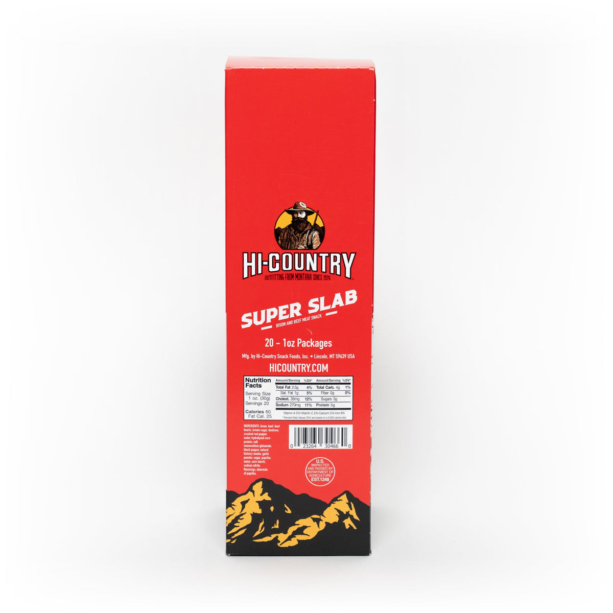 Hot & Spicy Bison Super Slab Caddy 20 CT, Jerky from Hi-Country Snack Foods Inc.