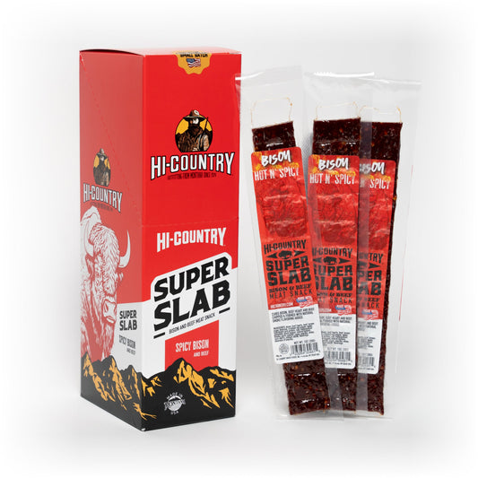 Hot & Spicy Bison Super Slab Caddy 20 CT, Jerky from Hi-Country Snack Foods Inc.