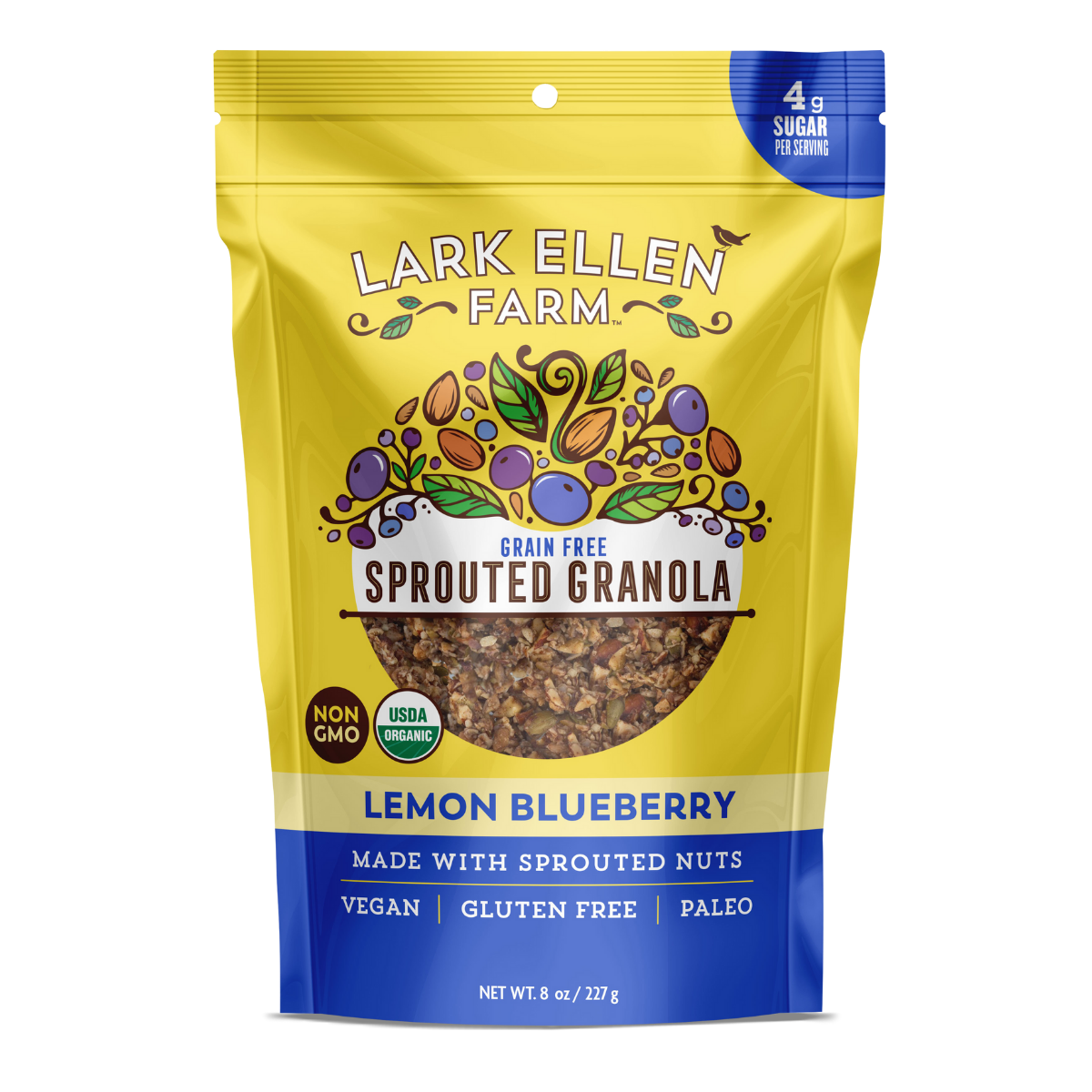 Lemon Blueberry Sprouted Granola by Lark Ellen Farm