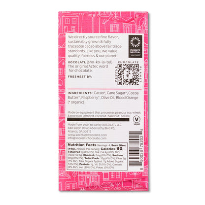 Love & Happiness Dark Chocolate Raspberry Bar, Confection from Xocolatl Small Batch Chocolate