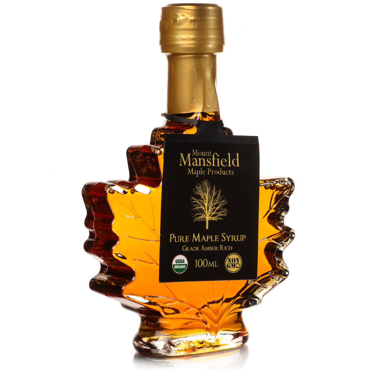 100ml Vermont Maple Leaf Favor Bottle of Organic Pure Vermont Maple Syrup, image 2 of 2