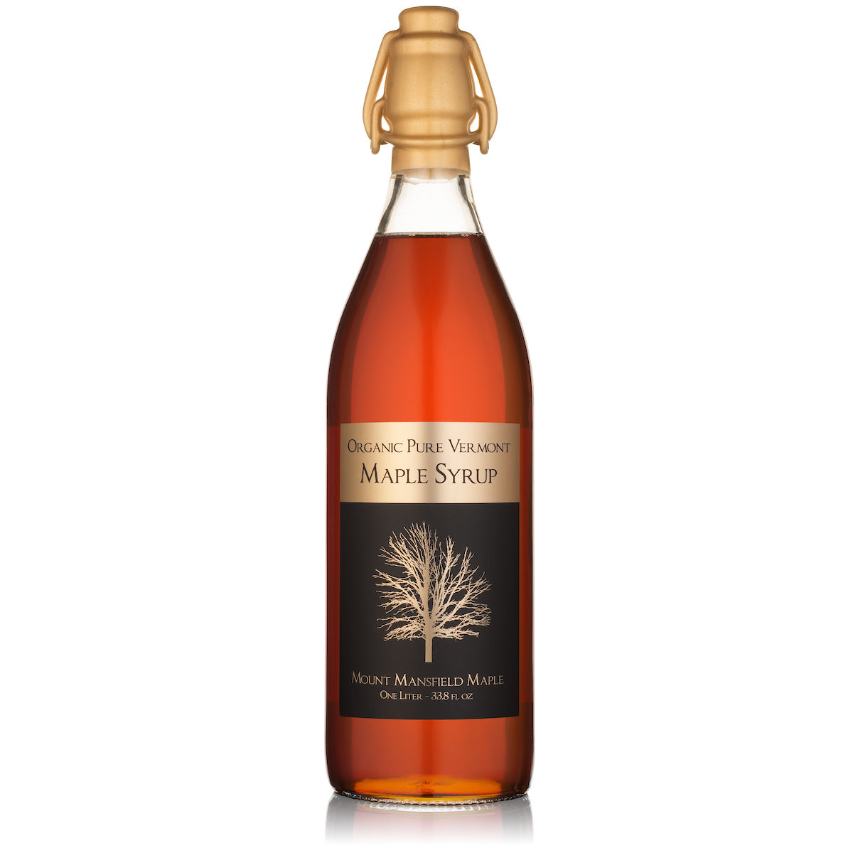 Organic Old-Fashioned Swing Top Bottle Pure Vermont Maple Syrup- 1 Liter by Mount Mansfield Maple Products