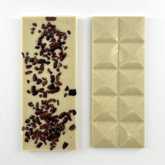 White Chocolate with Cocoa Nibs, Confection from MaverickChocolate