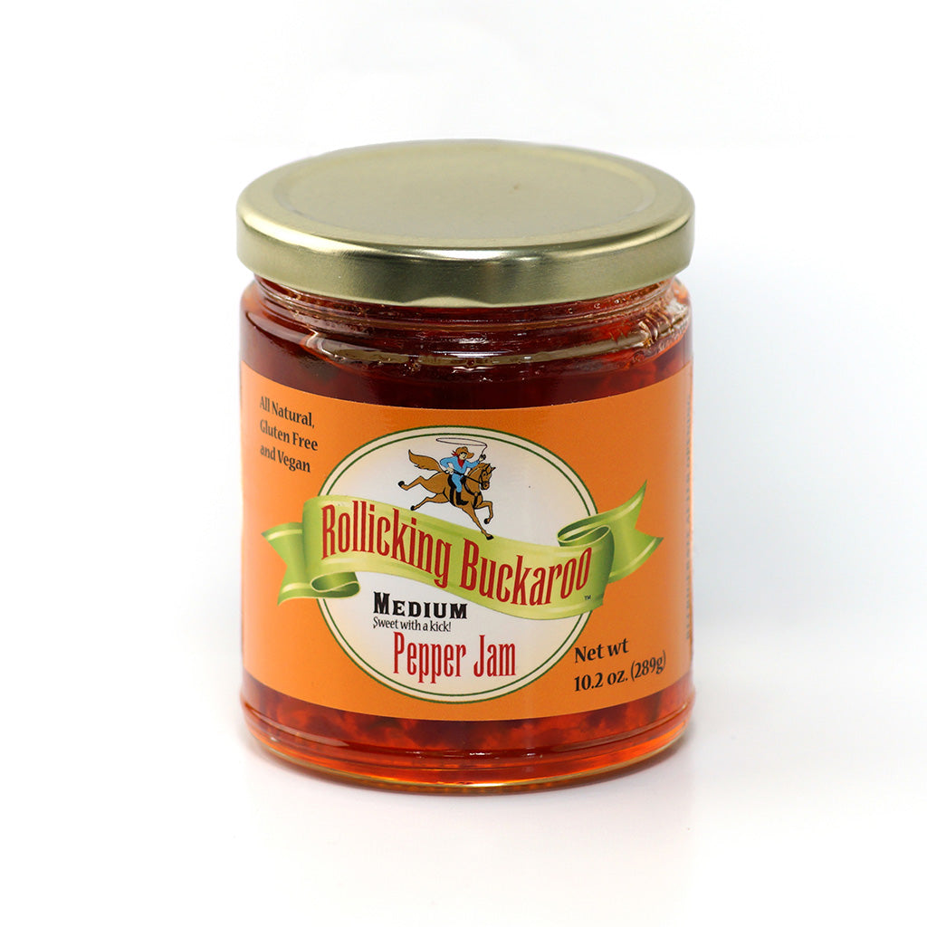 Medium Pepper Jam "Sweet with a Kick", Condiment from Rollicking Buckaroo