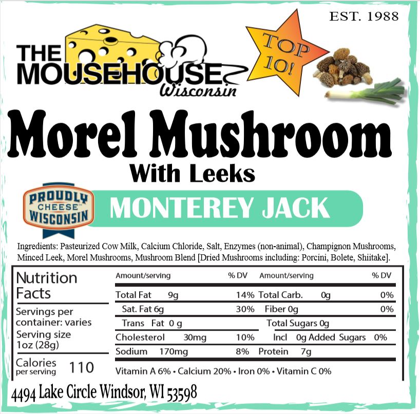 Morel Mushroom with Leeks Monterey Jack
